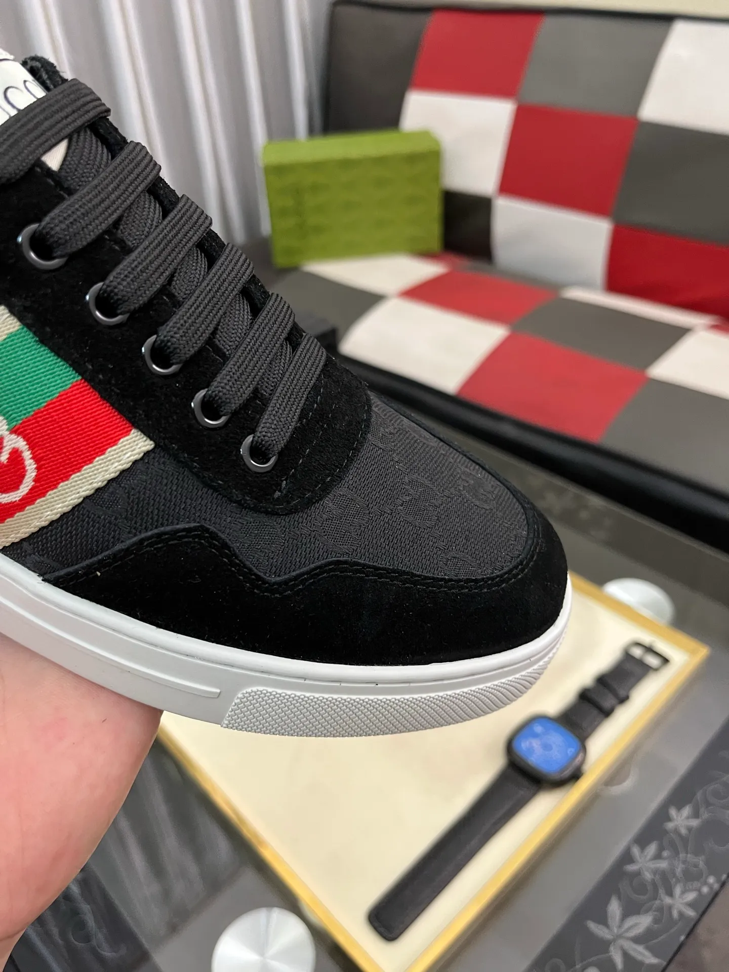 Men's shoes 💰440⌚️⌚️ (GUCCI) Men's casual shoes from Gucci's official website, the same style, the upper is made of cowhide with imported new brand elements Gucci, showing a good atmosphere, simple design, super versatile, 🐑 leather lining, air-cushion rubber outsole, size 38-443️⃣ colors available